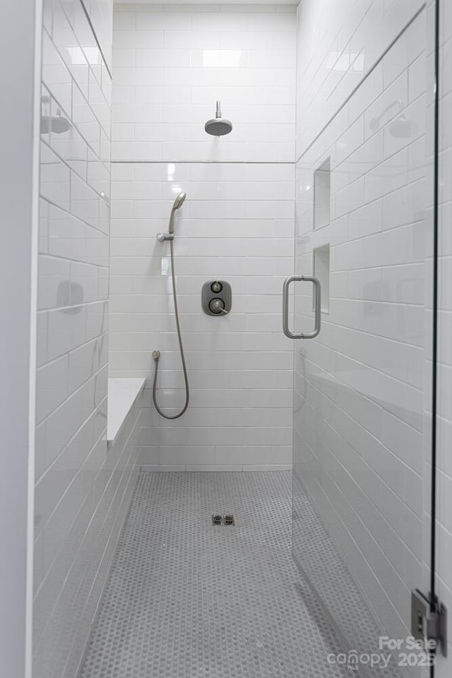 807 Hollybrook Dr, Flat Rock, NC 28731 - full bathroom with a stall shower and tile patterned floors