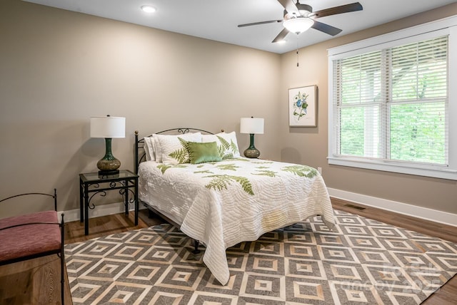 807 Hollybrook Dr, Flat Rock, NC 28731 - bedroom featuring wood finished floors and ceiling fan