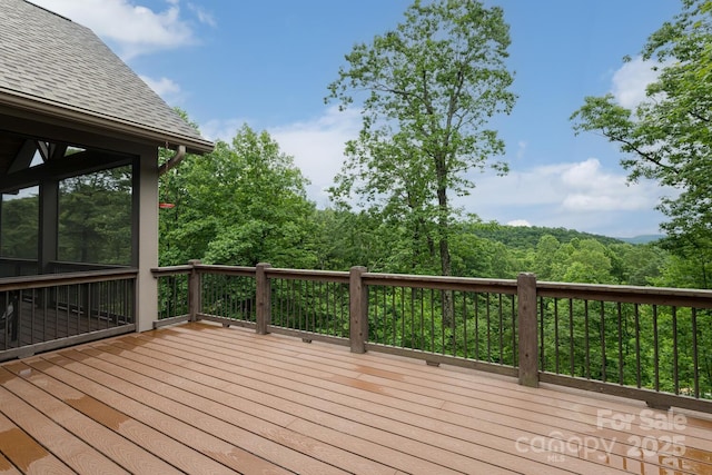807 Hollybrook Dr, Flat Rock, NC 28731 - wooden deck with a view of trees