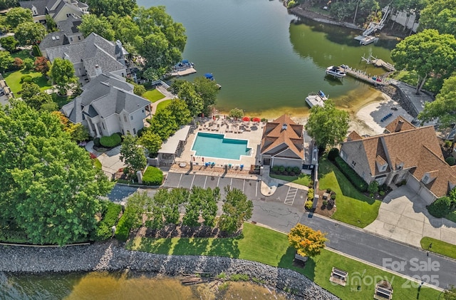 15724 Eagleview Dr, Charlotte, NC 28278 - aerial view of property's location featuring a nearby body of water and a pool area
