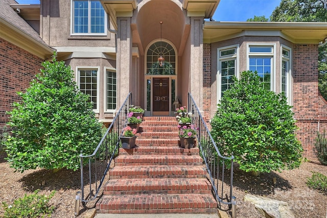 2317 Houston Branch Rd, Charlotte, NC 28270 - entrance to property featuring stucco siding and brick siding