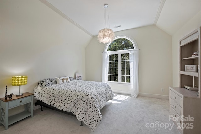 2317 Houston Branch Rd, Charlotte, NC 28270 - bedroom featuring lofted ceiling and light carpet