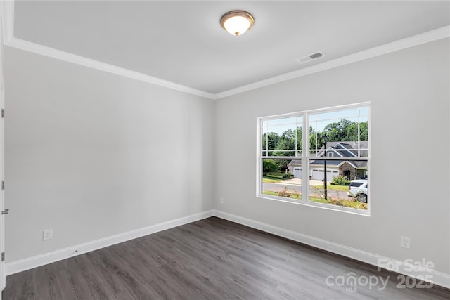 10180 Lakeshore Dr, Lancaster, SC 29720 - spare room with crown molding and dark wood-style flooring