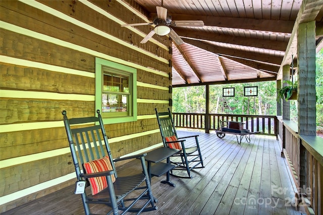 35 Elderberry Dr Unit 805, Old Fort, NC 28762 - wooden deck with ceiling fan