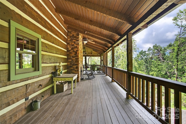 35 Elderberry Dr Unit 805, Old Fort, NC 28762 - wooden deck featuring ceiling fan
