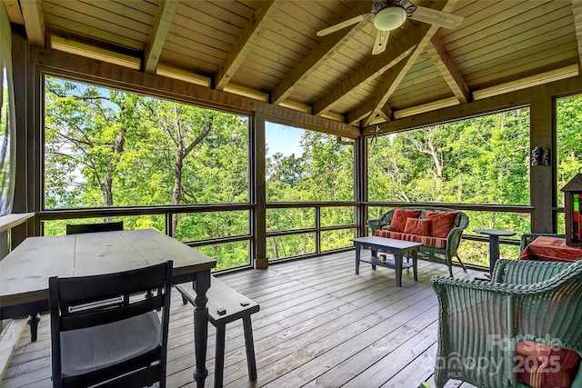35 Elderberry Dr Unit 805, Old Fort, NC 28762 - deck featuring ceiling fan, an outdoor hangout area, outdoor dining space, and a gazebo