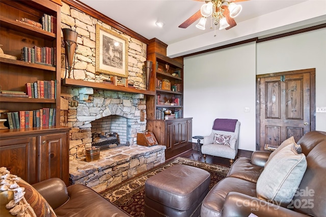 35 Elderberry Dr Unit 805, Old Fort, NC 28762 - living area featuring ceiling fan and built in features