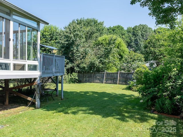 11911 Brownestone View Dr, Charlotte, NC 28269 - fenced yard featuring a sunroom