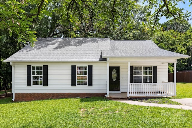429 Merry Go Dr, York, SC 29745 - view of front of house featuring covered porch, a shingled roof, and a front yard