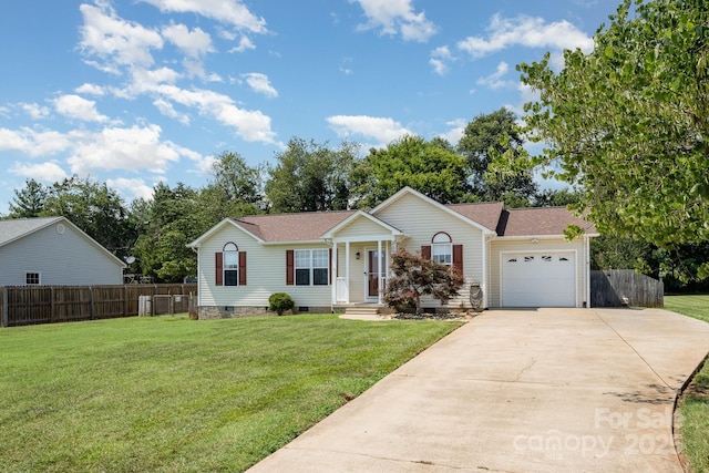 2070 Rocketts Way, Newton, NC 28658 - ranch-style house with crawl space, an attached garage, concrete driveway, and a shingled roof