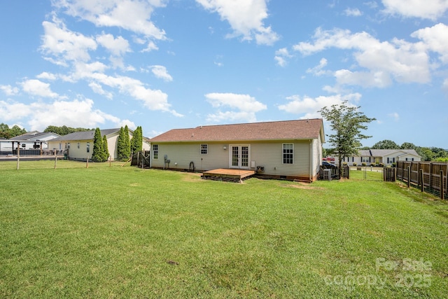 2070 Rocketts Way, Newton, NC 28658 - back of house with french doors and a fenced backyard