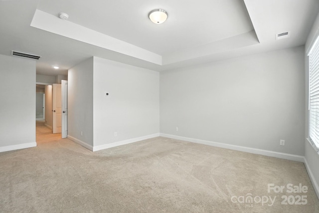 334 Ladybird Ln, Pineville, NC 28134 - unfurnished room with light carpet, a tray ceiling, and a smoke detector