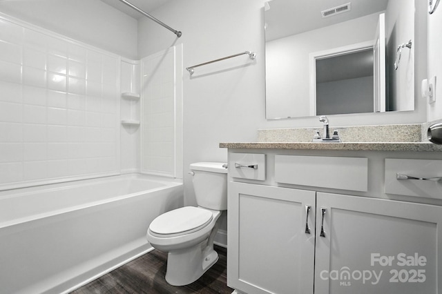 334 Ladybird Ln, Pineville, NC 28134 - bathroom with wood finished floors, shower / tub combination, and vanity