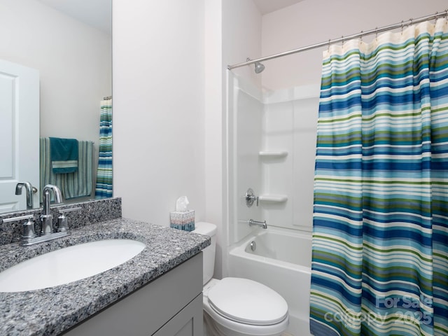 4177 Steel Way, Sherrills Ford, NC 28673 - full bathroom featuring vanity and shower / bath combo with shower curtain