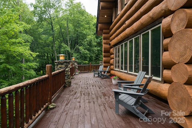 303 Flying Hawk Trl, Waynesville, NC 28786 - view of wooden terrace