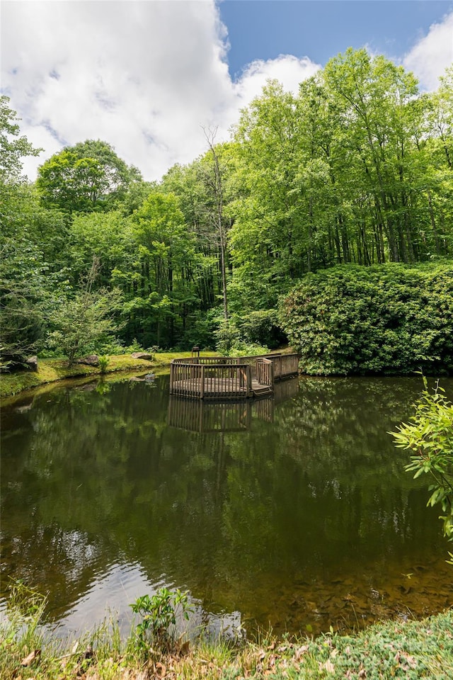303 Flying Hawk Trl, Waynesville, NC 28786 - dock area featuring a wooded view and a water view