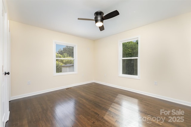 803 Irene Ave, Kannapolis, NC 28083 - spare room with ceiling fan and dark wood finished floors