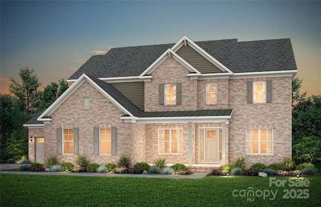 8619 Balcony Bridge Rd Unit 413, Huntersville, NC 28078 - craftsman-style house featuring a yard, brick siding, and a shingled roof