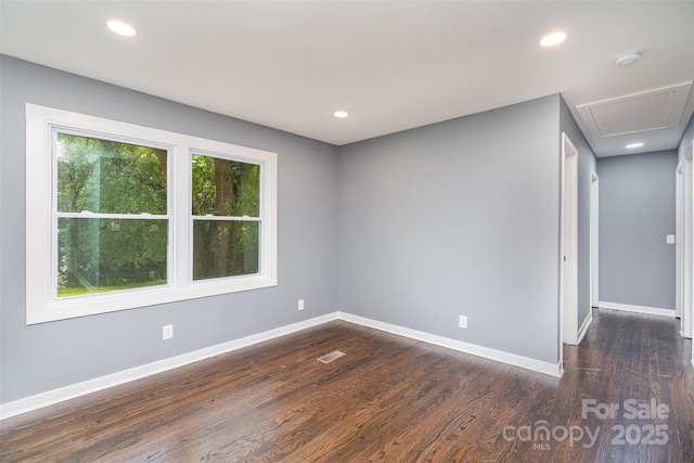 159 Potato House Rd, Lawndale, NC 28090 - spare room with dark wood-style floors, a smoke detector, and recessed lighting