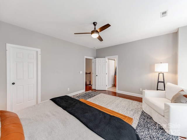 3036 Luke Crossing Dr, Charlotte, NC 28226 - bedroom featuring wood finished floors and a ceiling fan