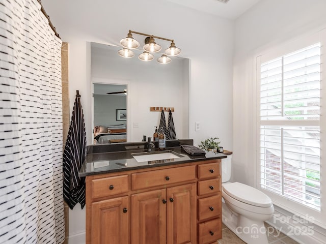 3036 Luke Crossing Dr, Charlotte, NC 28226 - bathroom featuring vanity and ceiling fan