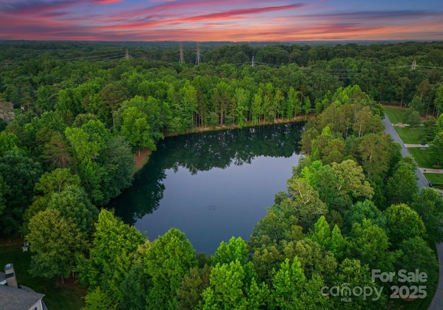 408 Covington Xing, Matthews, NC 28104 - aerial view of a heavily wooded area and a large body of water
