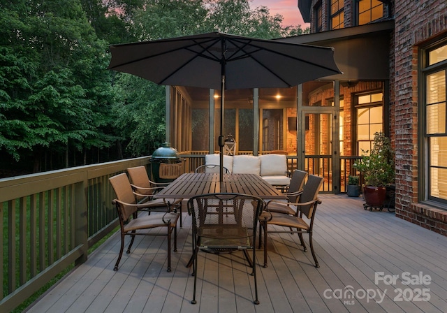 408 Covington Xing, Matthews, NC 28104 - wooden deck featuring outdoor dining area