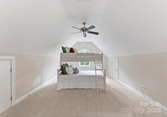 408 Covington Xing, Matthews, NC 28104 - carpeted bedroom with vaulted ceiling and a ceiling fan