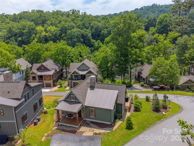 396 River Club Dr, Cullowhee, NC 28723 - aerial perspective of suburban area featuring a forest