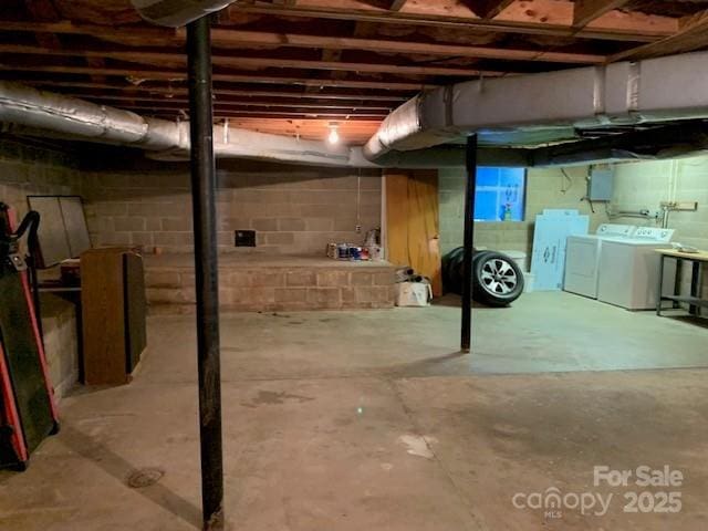209 8th Ave NW, Hickory, NC 28601 - unfinished basement featuring separate washer and dryer