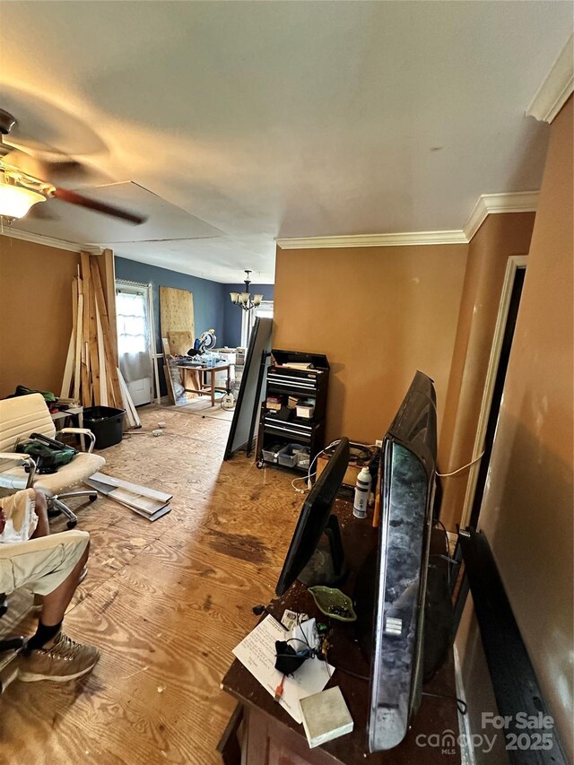 3396 Farm Lake Dr SW, Concord, NC 28027 - living area featuring crown molding