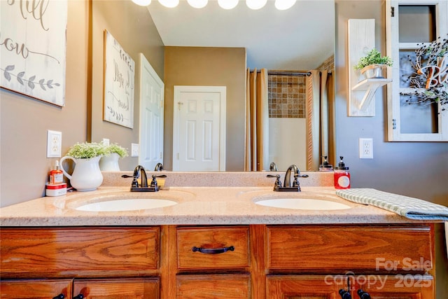 116 Camille Dr, Shelby, NC 28150 - bathroom featuring double vanity and a shower