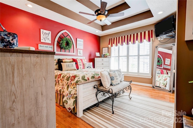 116 Camille Dr, Shelby, NC 28150 - bedroom featuring a tray ceiling, wood finished floors, and recessed lighting