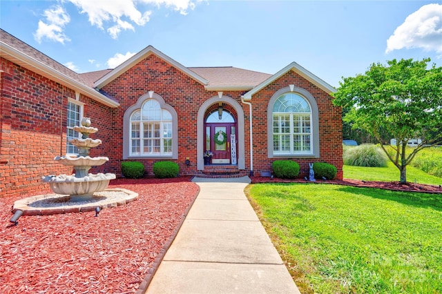 116 Camille Dr, Shelby, NC 28150 - doorway to property featuring a yard and brick siding