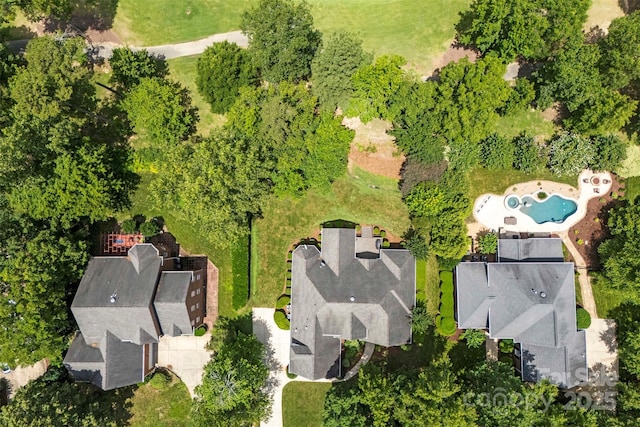 2241 Flagstick Dr, Matthews, NC 28104 - aerial overview of property's location with a pool