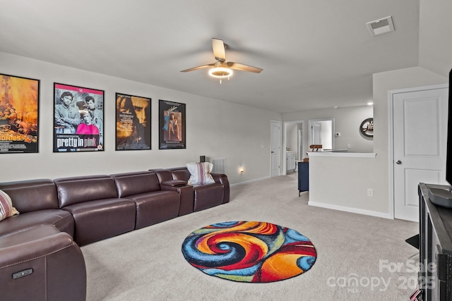 169 Rooster Tail Ln, Troutman, NC 28166 - carpeted living room featuring a ceiling fan and baseboards