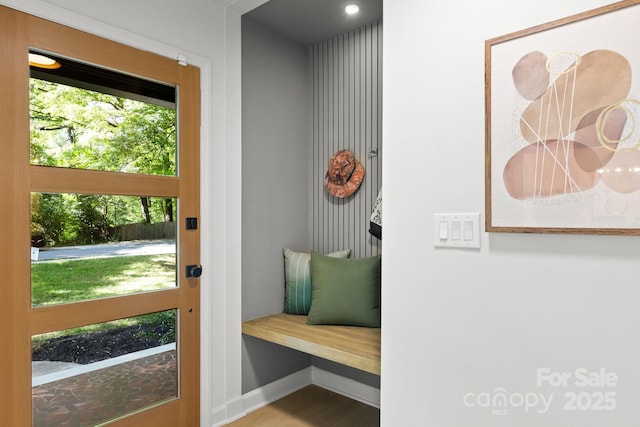 3519 Campbell Dr, Charlotte, NC 28205 - mudroom featuring plenty of natural light and wood finished floors