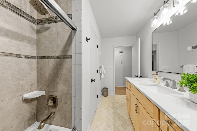 3519 Campbell Dr, Charlotte, NC 28205 - full bath with vanity, bathtub / shower combination, and tile patterned floors