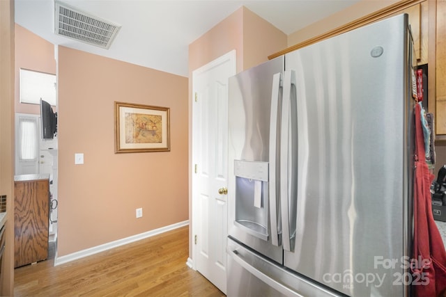 220 Holmes Ct, Concord, NC 28027 - kitchen with stainless steel fridge with ice dispenser and light wood-type flooring