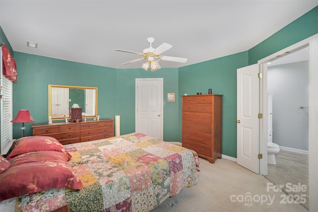 220 Holmes Ct, Concord, NC 28027 - carpeted bedroom with baseboards and a ceiling fan