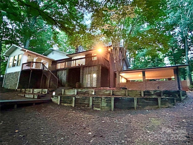 143 Uwharrie Ct Unit 1080, 1081, Mount Gilead, NC 27306 - back of property featuring a deck and stairway