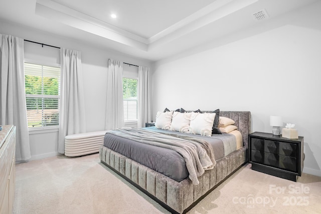 6365 Ashton Park Dr, Denver, NC 28037 - bedroom featuring light colored carpet and a raised ceiling