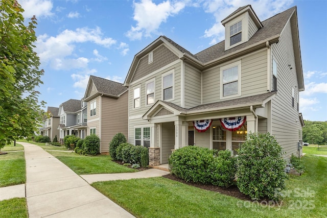 3332 Katherine Taylor Ct, Monroe, NC 28110 - victorian house featuring a front yard and a shingled roof