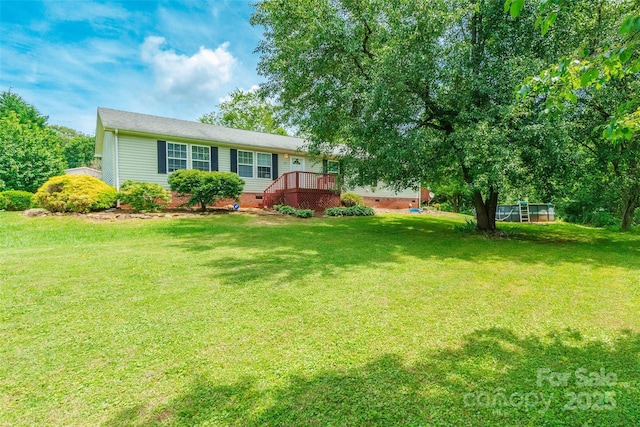 1828 Pine Hollow Pl, Hudson, NC 28638 - view of green lawn featuring a wooden deck