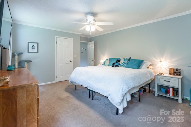 1828 Pine Hollow Pl, Hudson, NC 28638 - carpeted bedroom with ornamental molding and ceiling fan