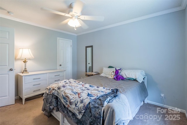 1828 Pine Hollow Pl, Hudson, NC 28638 - bedroom with light carpet, crown molding, and ceiling fan