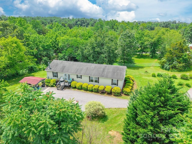 1828 Pine Hollow Pl, Hudson, NC 28638 - aerial view of property and surrounding area featuring a forest