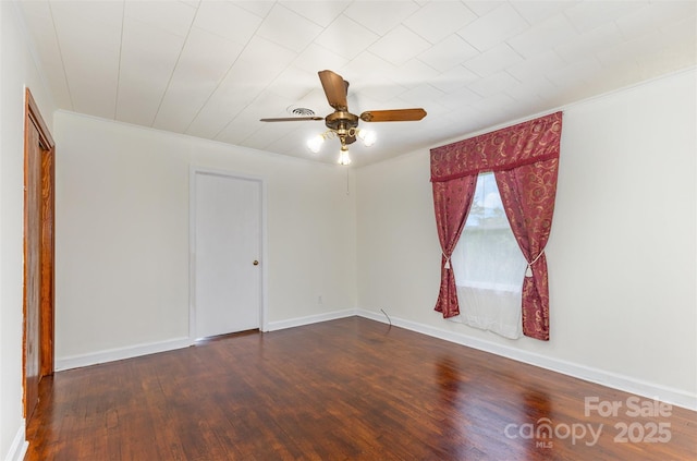 416 Pete Brittain Rd, Morganton, NC 28655 - empty room with wood finished floors, ceiling fan, and ornamental molding