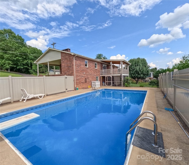 2963 Freezer Locker Rd, Hudson, NC 28638 - view of pool with a diving board and a patio