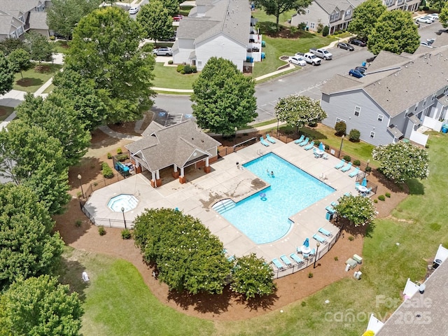 12415 Stratfield Place Cir, Pineville, NC 28134 - aerial view of residential area with a pool